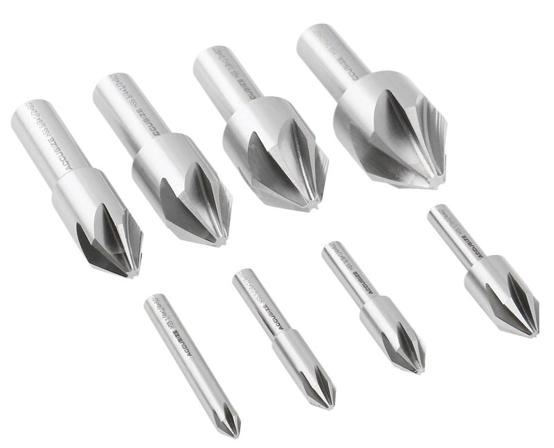 Accusize Industrial Tools 60 Degree 6 Flute H.S.S. Machine Countersink, 8 Pcs, Precision Ground, 0206-0010 - Image 5